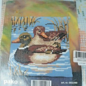 Mallards Ducks Embroidery Canvas Kit 16" x 16"
